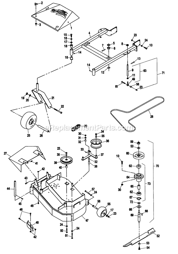 eXmark TT5217KA (160000-169999)(1998) Turf Tracer Hp Mower Deck (1) Diagram