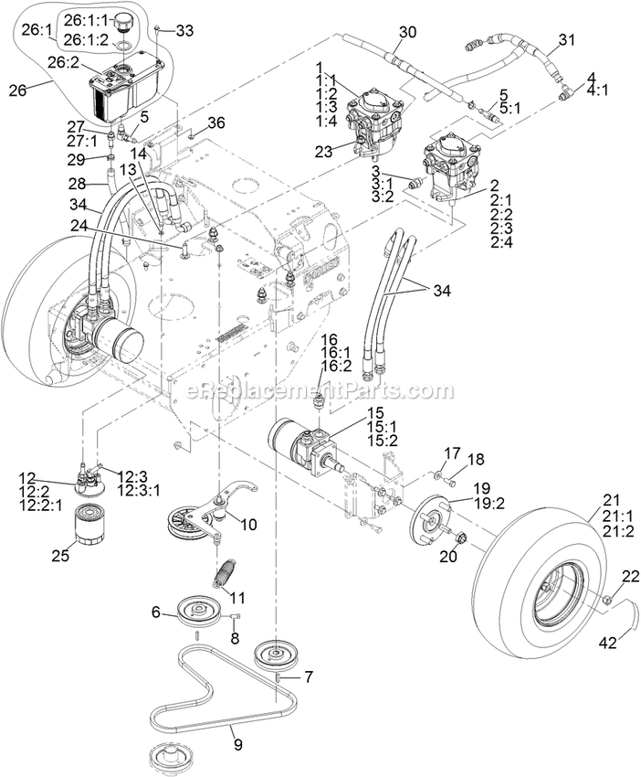 eXmark TTS600GKA483E0 (400000000-402082299)(2017) Turf Tracer S-Series Ground Drive Assembly Diagram