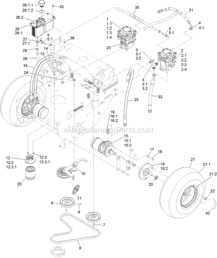 eXmark TTS680PKC483E0 (316000000-399999999)(2016) Turf Tracer S-Series Lp Ground Drive Assembly Diagram