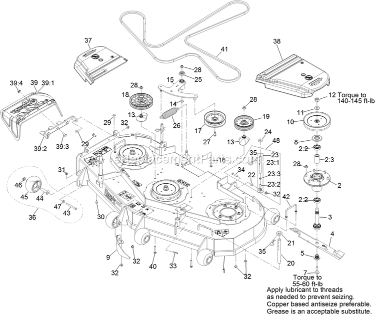eXmark TTX650EKC60400 (315000000-315999999)(2015) Turf Tracer X-Series Deck Assembly Diagram