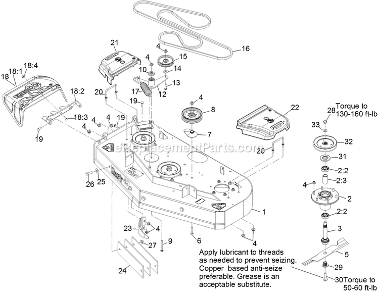 eXmark VT691KA484CA (312000000-312999999)(2012) Vantage Deck Assembly Diagram