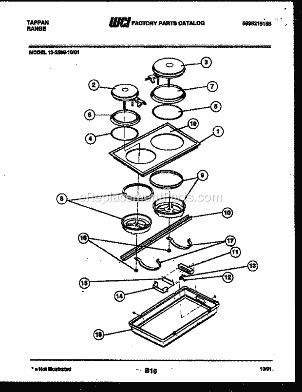 Frigidaire 13-2589-32-01 Tap(V2) / Electric Modular Cooktop Cooktop Parts Diagram