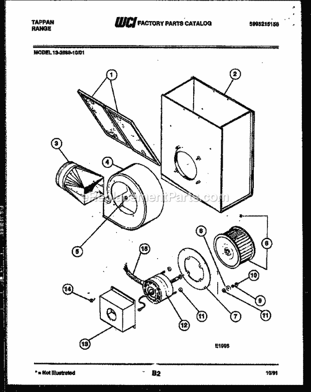 Frigidaire 13-2589-32-01 Tap(V2) / Electric Modular Cooktop Motor and Blower Parts Diagram