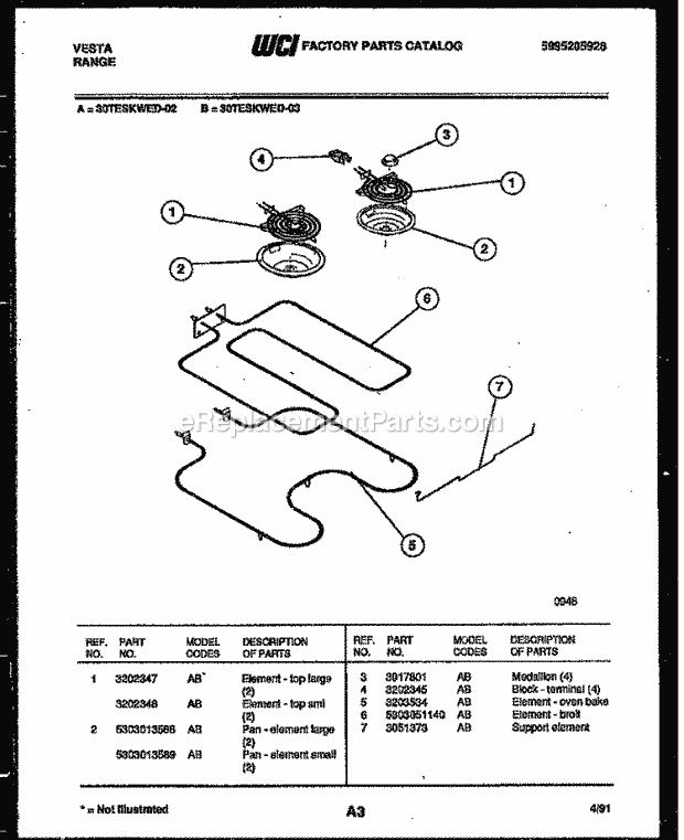 Frigidaire 30TESKWED-23-02 Tap(V2) / Electric Range Broiler Parts Diagram