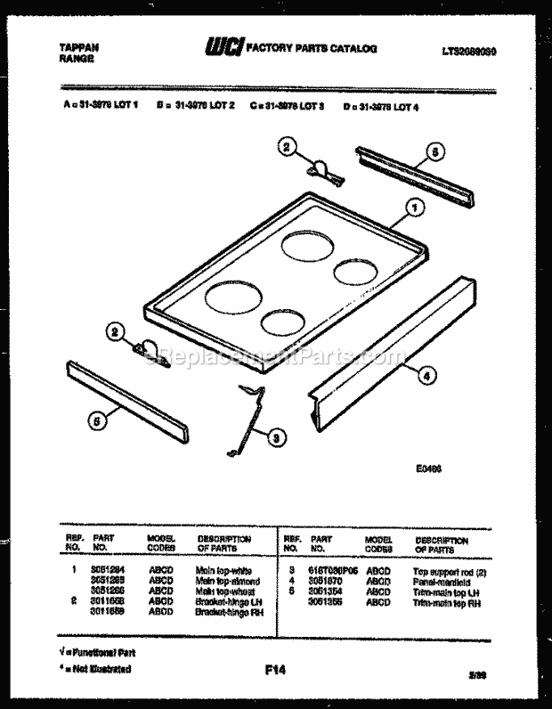 Frigidaire 31-3978-66-04 Tap(V12) / Electric Range Cooktop Parts Diagram