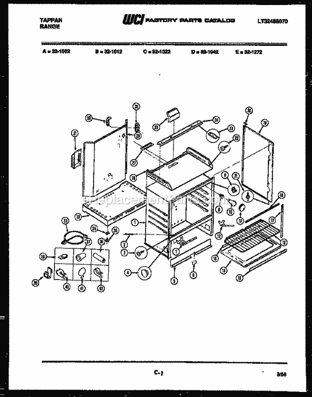 Frigidaire 32-1002-66-11 Freestanding, Gas Range Gas Body Parts Diagram