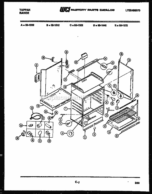 Frigidaire 32-1022-23-08 Freestanding, Gas Range Gas Page C Diagram