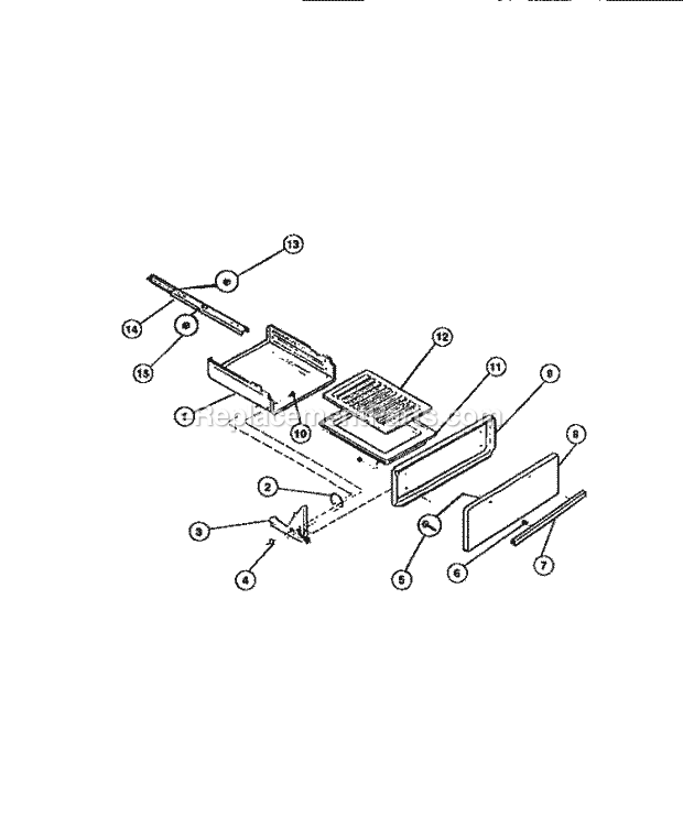 Frigidaire 36-3272-45-08 Tap(V3) / Gas Range Broiler Drawer Parts Diagram