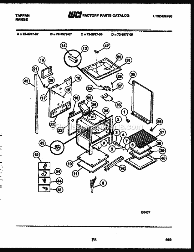 Frigidaire 72-3977-66-07 Tap(V3) / Gas Range Lower Body Parts Diagram