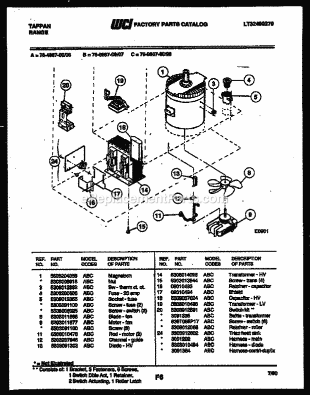 Frigidaire 76-4667-32-08 Tap(V4) / Gas Range Power Control Diagram