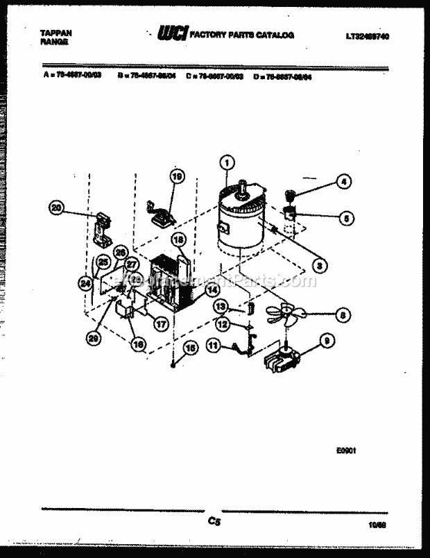 Frigidaire 76-4667-66-04 Tap(V7) / Gas Range Power Control Diagram