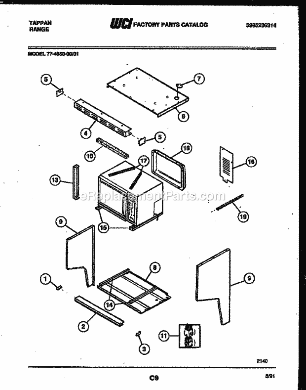 Frigidaire 77-4950-23-01 Tap(V2) / Electric Range Upper Body Parts Diagram