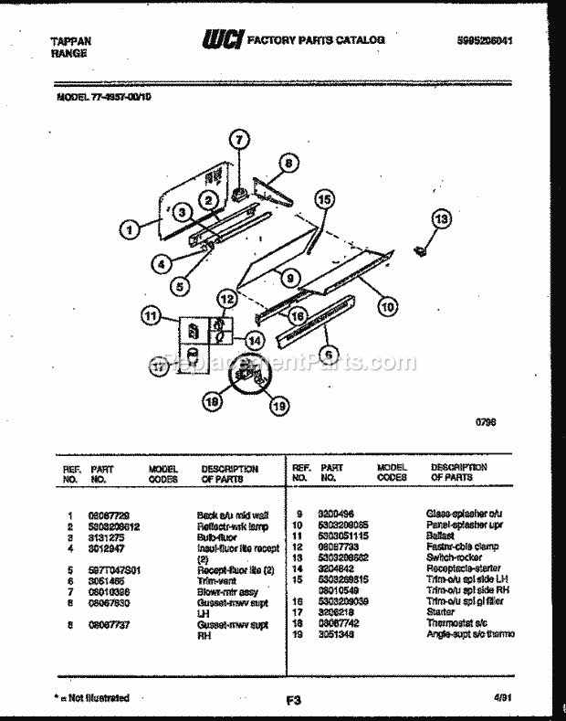 Frigidaire 77-4957-32-10 Tap(V4) / Electric Range Splasher Control Diagram