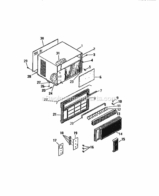 Frigidaire A11MEDTC2 Room Air Conditioner Cabinet Front (`Cc` Cabinet Models) Diagram