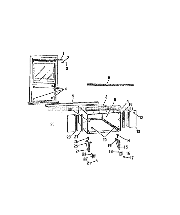 Frigidaire A11MEDTC2 Room Air Conditioner Cabinet Window Mounting Parts (`Dd` Diagram