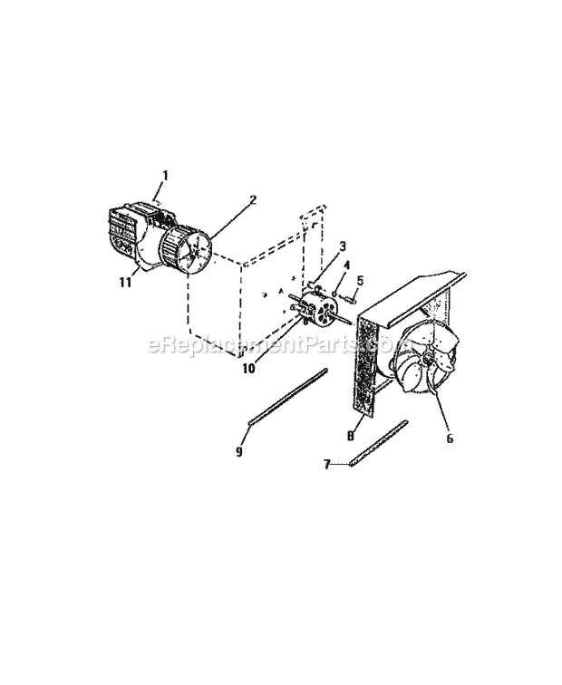 Frigidaire A1838C2 Room Air Conditioner Shroud, Scroll, Blower Motor (`Dd` Diagram