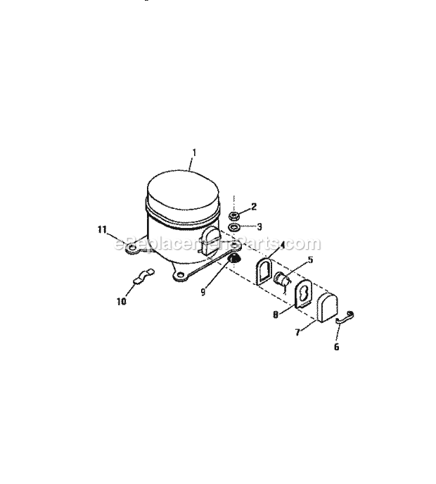 Frigidaire A4LCD2 Outside Unit Room Air Conditioner Compressor (`Slider` Model) Diagram