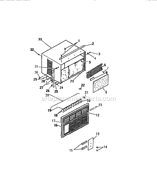 Frigidaire A4LCD2 Outside Unit Room Air Conditioner Cabinet, Front (`Aaa` Cabinet Model Diagram