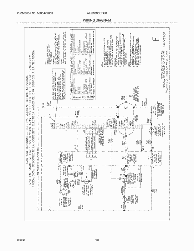 Frigidaire AEQ6500CFG0 Residential Dryer Page F Diagram