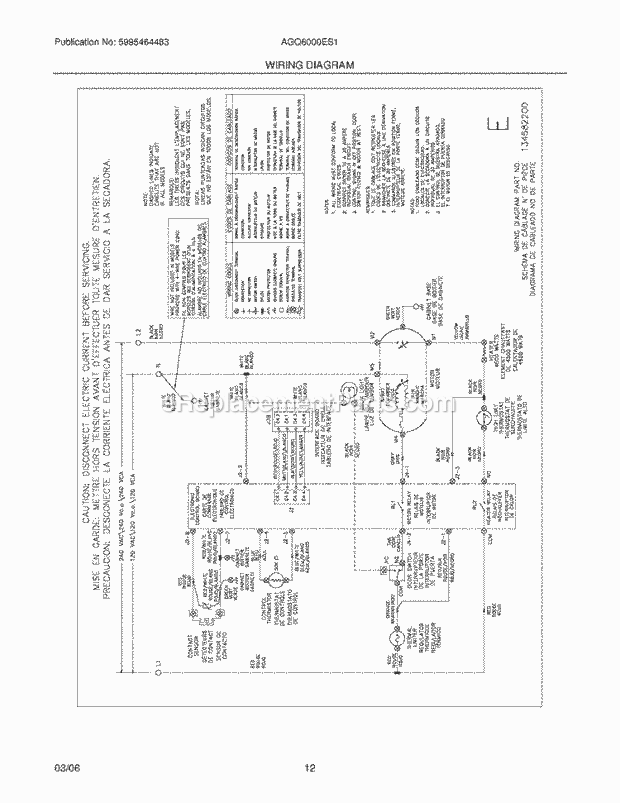 Frigidaire AGQ6000ES1 Residential Dryer Page H Diagram