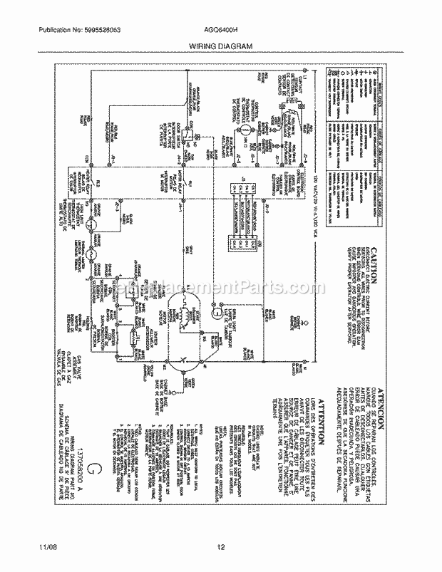 Frigidaire AGQ6400HE1 Dryer Page G Diagram