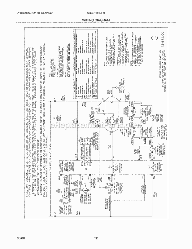 Frigidaire AGQ7000EG0 Residential Dryer Page G Diagram