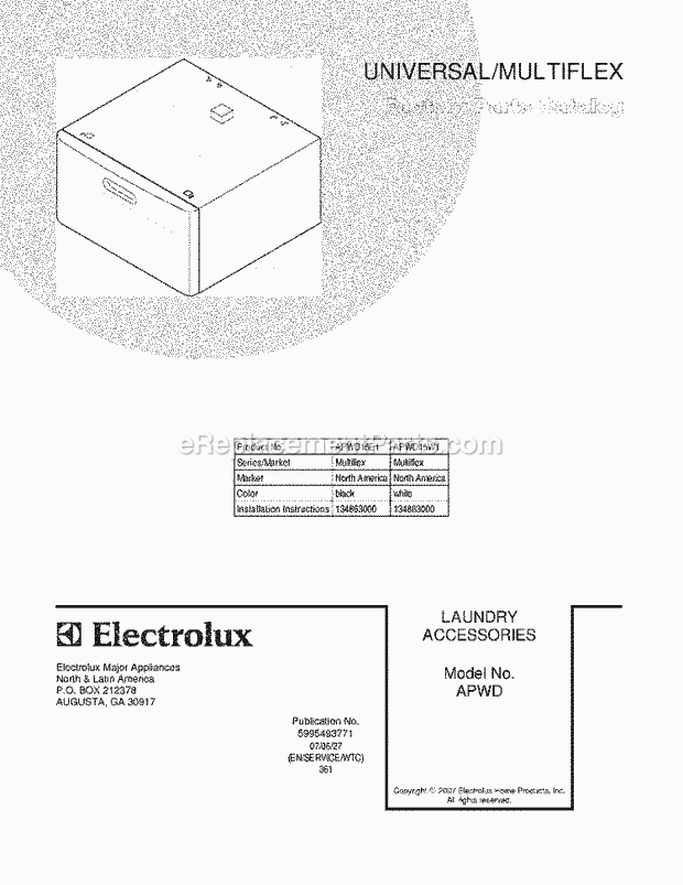 Frigidaire APWD15E1 Page B Diagram