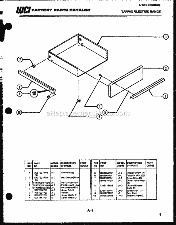 Frigidaire AS139K1K1 Wwh(V1) / Room Air Conditioner Drawer Parts Diagram