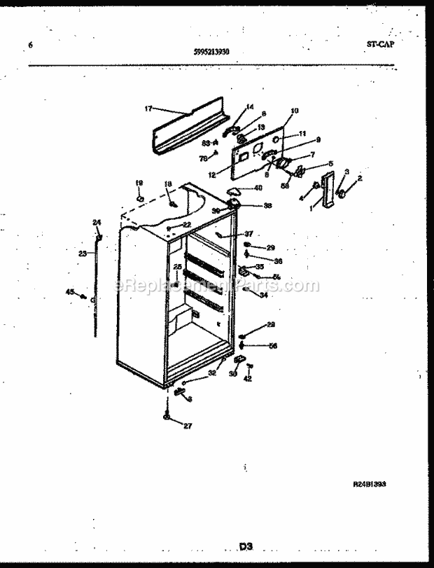 Frigidaire ATG170VNLD0 Wwh(V3) / Top Mount Refrigerator Page B Diagram