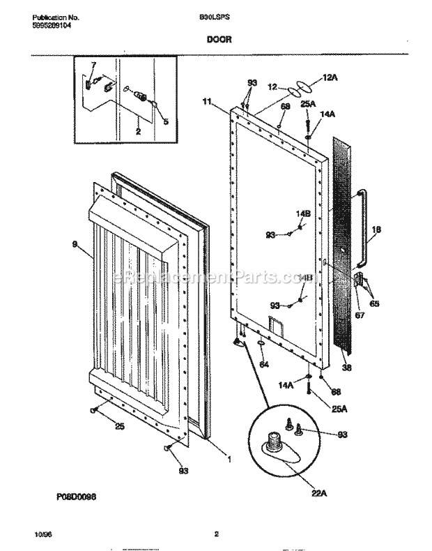 Frigidaire B30LSPSC0 Upright Frigidaire Upright Freezer Door Diagram