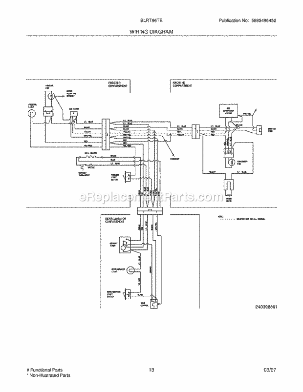 Frigidaire BLRT86TEW9 Top Freezer Refrigerator Page F Diagram