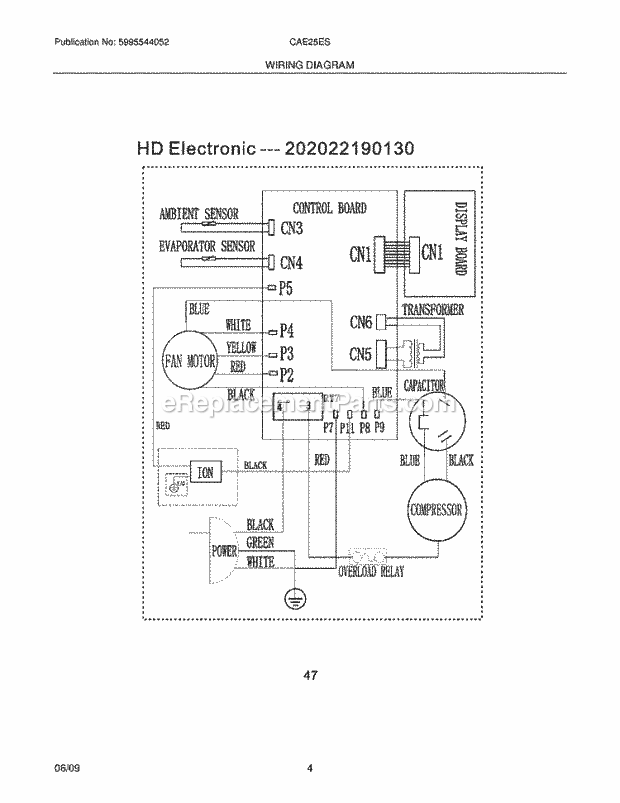 Frigidaire CAE25ESRA Air Conditioner Page C Diagram