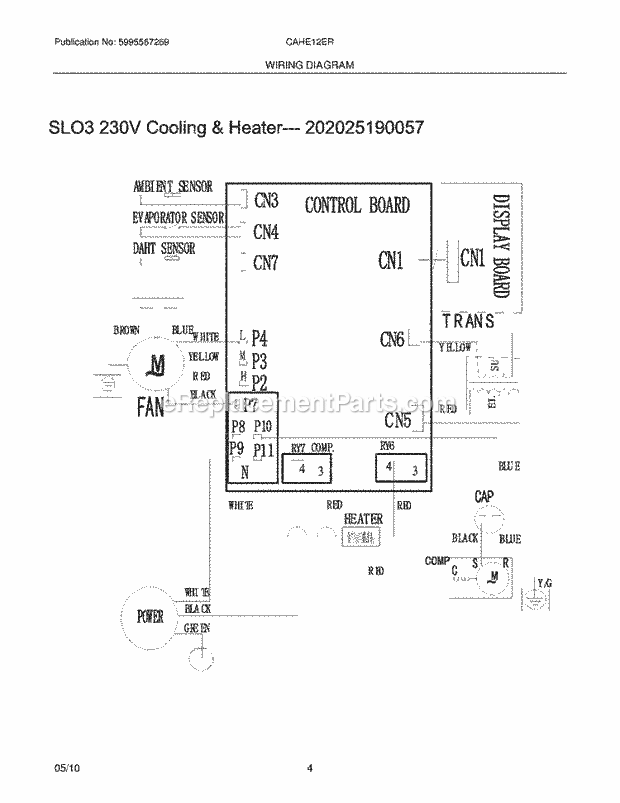 Frigidaire CAHE12ER1 Air Conditioner Page C Diagram