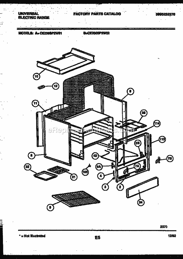 Frigidaire CE200SP2WW02 Gib(V11) / Electric Range Body Parts Diagram