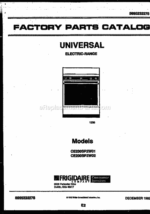 Frigidaire CE200SP2WW02 Gib(V11) / Electric Range Page C Diagram