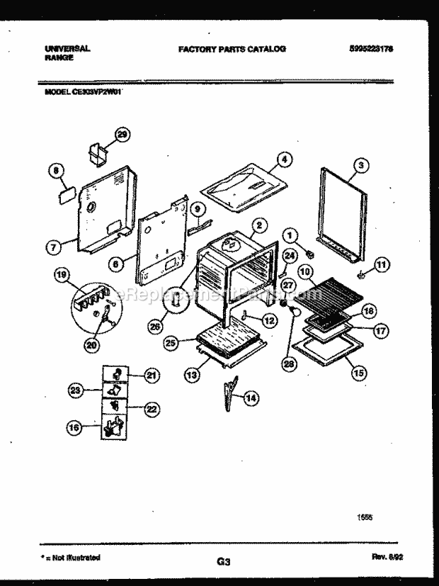 Frigidaire CE303VP2WH01 Frg(V3) / Electric Range Body Parts Diagram