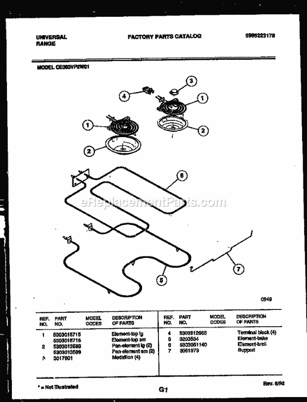 Frigidaire CE303VP2WH01 Frg(V3) / Electric Range Broiler Parts Diagram