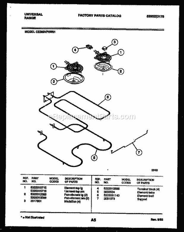 Frigidaire CE303VP2Y01 Gib(V9) / Electric Range Broiler Parts Diagram