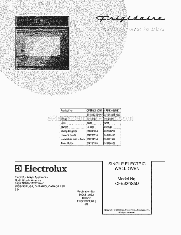 Frigidaire CFEB30S5DS7 Range Page C Diagram