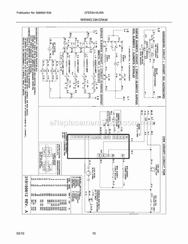 Frigidaire CFEF2415LWA Range Page F Diagram