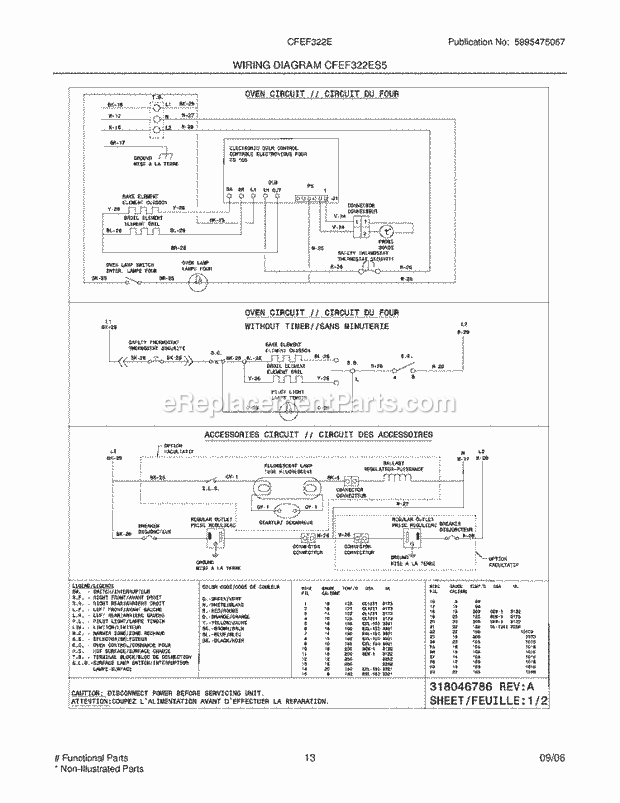 Frigidaire CFEF322ES5 Freestanding, Electric Electric Range Page G Diagram