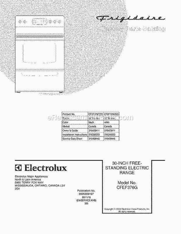 Frigidaire CFEF376GBD Range Page C Diagram