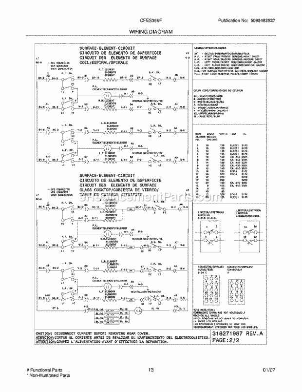 Frigidaire CFES366FB2 Slide-In, Electric Electric Range Page F Diagram