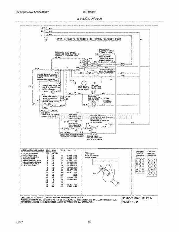 Frigidaire CFES366FB2 Slide-In, Electric Electric Range Page G Diagram