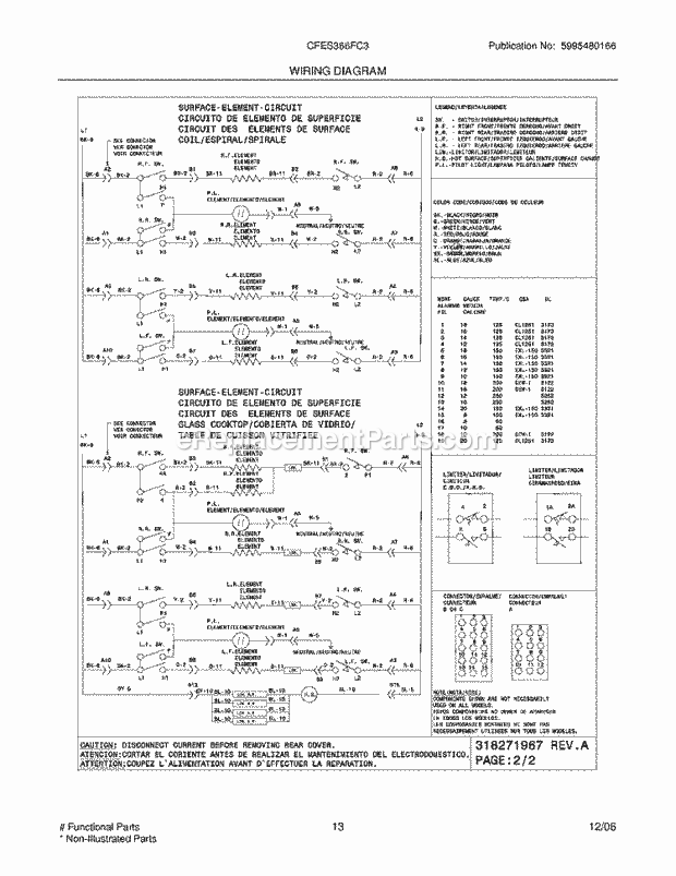 Frigidaire CFES366FC3 Slide-In, Electric Electric Range Page G Diagram