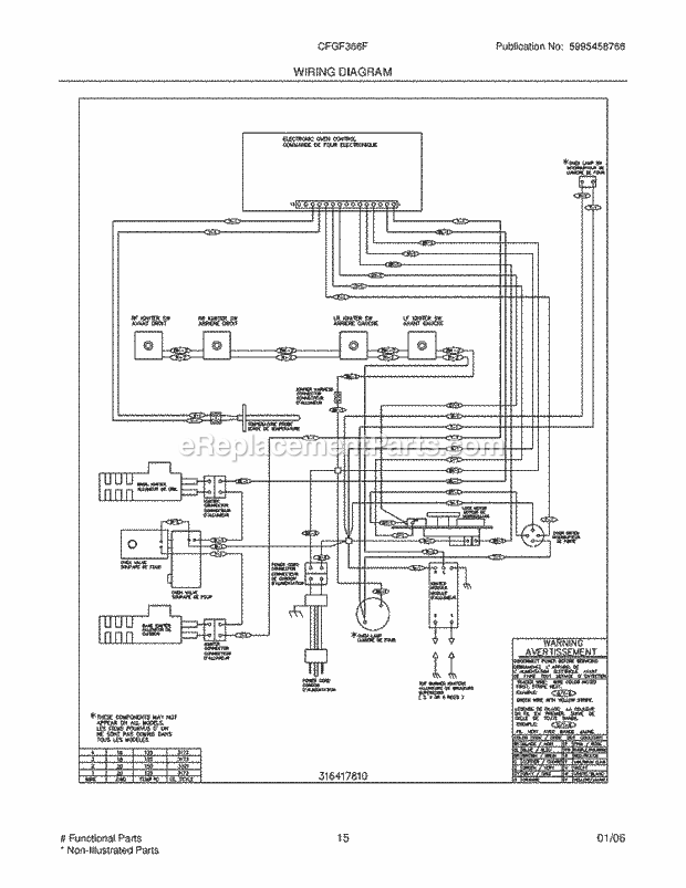 Frigidaire CFGF366FSA Freestanding, Gas Gas Range Page G Diagram