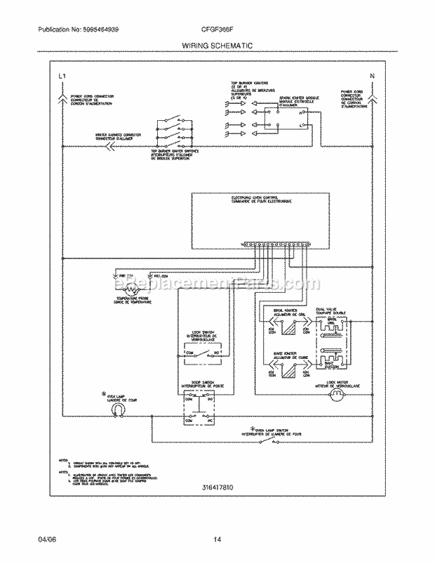 Frigidaire CFGF366FSB Freestanding, Gas Gas Range Page H Diagram