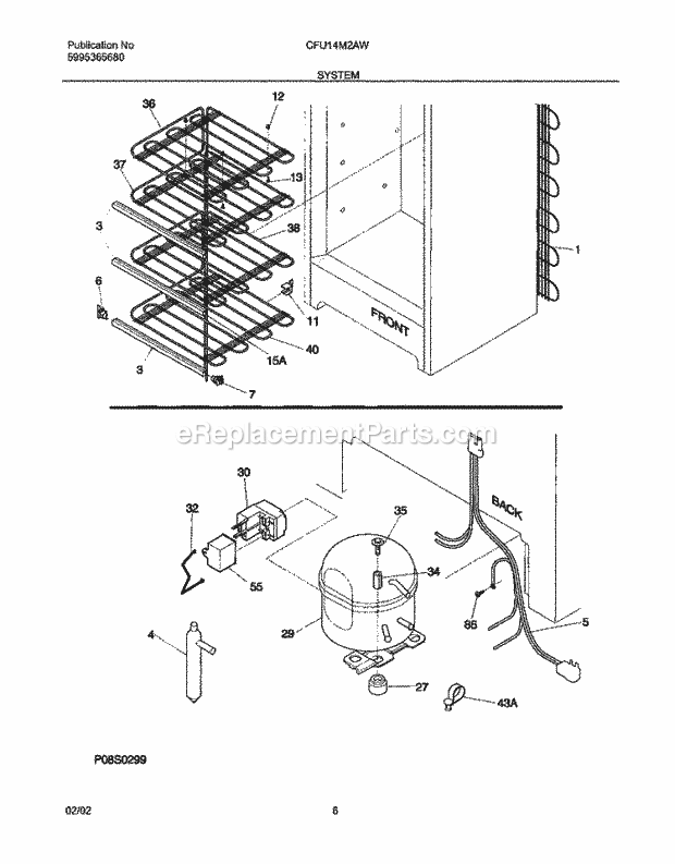 Frigidaire CFU14M2AW0 Universal/Freezer System Diagram