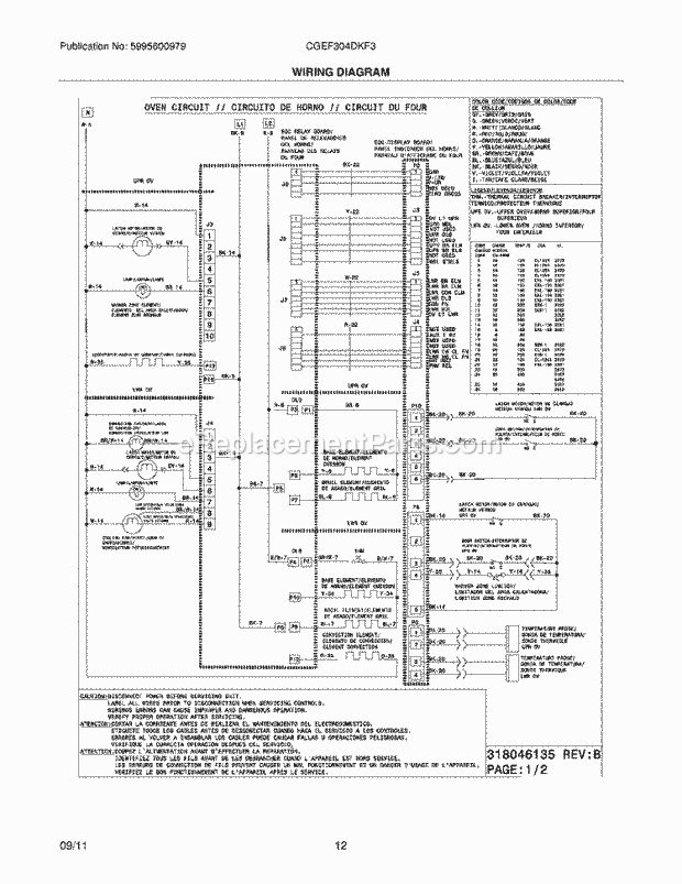 Frigidaire CGEF304DKF3 Range Page F Diagram