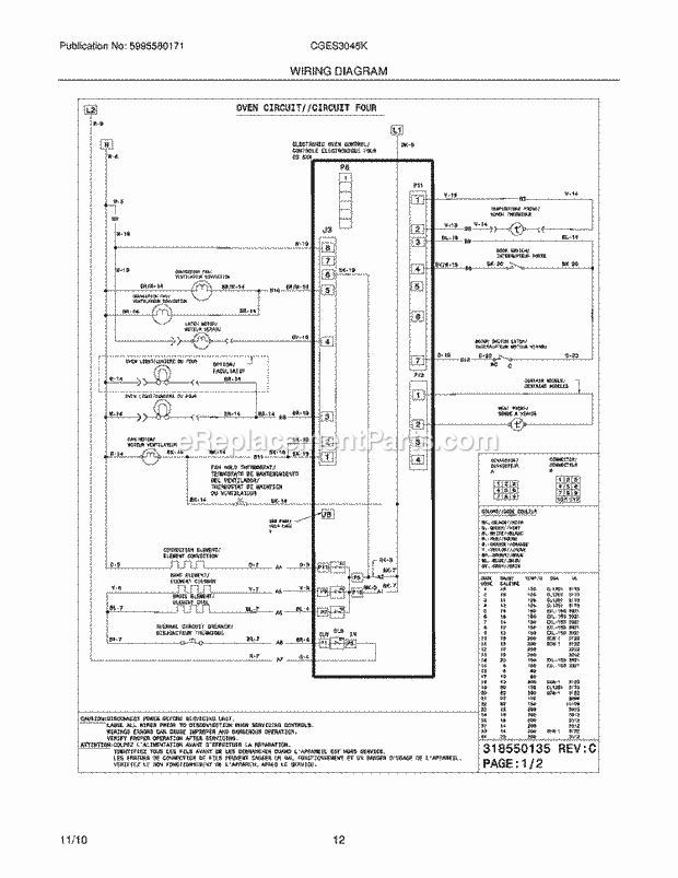 Frigidaire CGES3045KW2 Range Page G Diagram